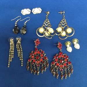 Bundle of 6 Pairs Pierced Earrings